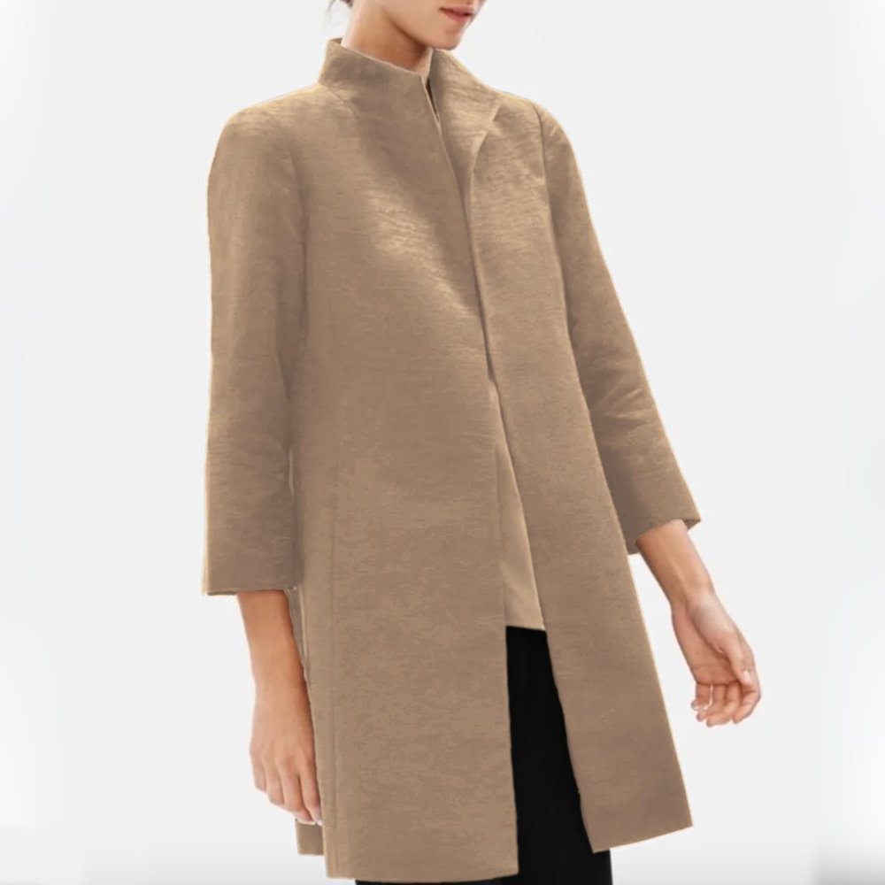 EILEEN FISHER Organic Linen Silk Coat Size PS/PP